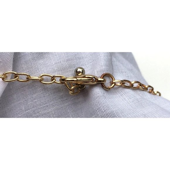 Gold Tone Chain and Black Enamel Collar Choker Necklace - Picture 5 of 5